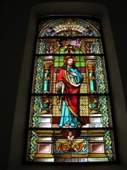 Eglise de St-Brais. Autre vitrail du 19ème s. Cliché personnel