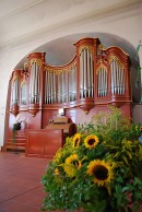 Vue de l'orgue Kuhn (1958) de l'église de Grosshöchstetten. Cliché personnel (sept. 2010)