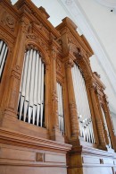 Buffet de l'orgue en contre-plongée. Cliché personnel