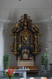 Vue du précieux maître-autel baroque. Cliché personnel