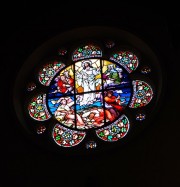 Une rose (vitrail) avec influence Art Nouveau. Cliché personnel