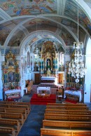 Vue de la nef baroque depuis la tribune de l'orgue. Cliché personnel