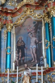 Détail de l'autel secondaire gauche: Saint-Sébastien martyr. Cliché personnel