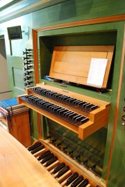 Vue de la console de l'orgue. Cliché personnel