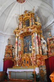 Vue du maître-autel superbe (style baroque/rococo). Cliché personnel