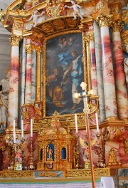 Détail du maître-autel avec peinture de Judas Thaddäus Sichelbein. Cliché personnel
