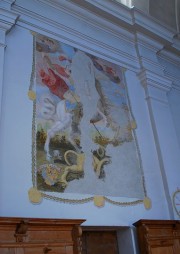 Fragments d'une peinture murale: saint Georges et le dragon. Cliché personnel