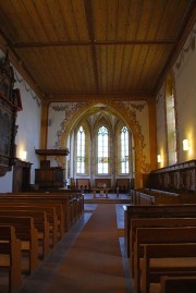 Vue intérieure de la nef et du choeur gothique tardif. Cliché personnel