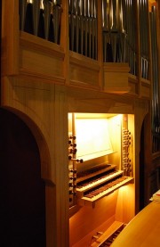 Vue de la console de l'orgue. Cliché personnel