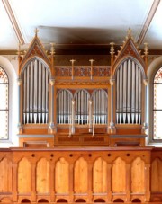 Orgue de l'église réformée de Sevelen, restauré par le facteur Späth. Crédit: www.spaeth.ch/