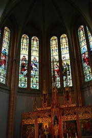 Autre vue d'ensemble des verrières du choeur (vers 1907). Cliché personnel