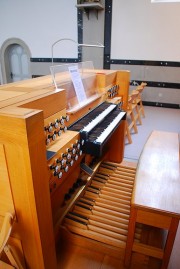 Vue de la console de l'orgue. Cliché personnel