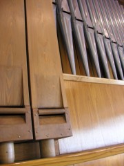 Détail de la façade de l'orgue. Temple de l'Abeille. Cliché personnel