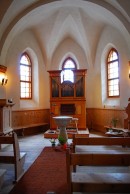 Vue de la nef de l'église de Tschierv. Cliché personnel