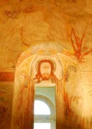 Peintures murales de l'ancien choeur: le Christ (vers 1350). Cliché personnel
