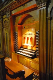 Vue de la console de l'orgue. Cliché personnel