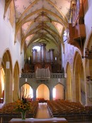 Ancien grand orgue Metzler en tribune, Stadtkirche, Biel. Cliché personnel de 2007 (souvenir !) 