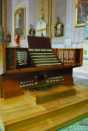 La grande console à 5 claviers, dans la nef. Cliché personnel