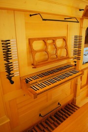 Vue de la console de l'orgue. Cliché personnel