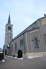 Vue de l'église de Schmitten. Cliché personnel (fév. 2012)