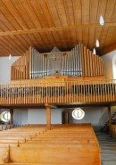 Vue générale de l'orgue Späth (1997 = restauration) de la Stadtkirche de Liestal. Cliché personnel (mars 2012)