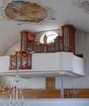 Vue de l'orgue Pürro (1969) de l'église baroque de Luthern. Cliché personnel (mars 2012)