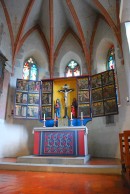 Le retable (probablement des Maîtres à l'Oeillet, 1450): chapelle du Saint-Sacrement. Cliché personnel