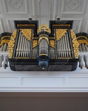 Vue du Positif de l'orgue (en contre-plongée). Cliché personnel