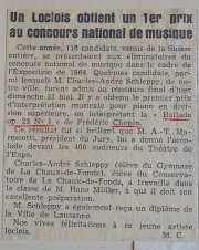 Compte-rendu de presse, 1964. Cliché personnel