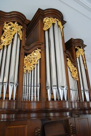 Vue de la façade de l'orgue en tribune. Cliché personnel