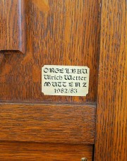 Signature de l'orgue à la console. Cliché personnel