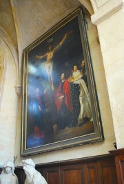Le Christ en croix: peinture anonyme de la chapelle du St-Sépulcre. Cliché personnel