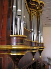 Détail de l'orgue. Frauenkappelen. Cliché personnel