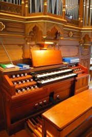 Vue de la console de l'orgue. Cliché personnel