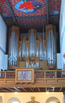 Vue du grand orgue Mathis de l'église St-Nicolas de Wil. Cliché personnl (automne 2012)