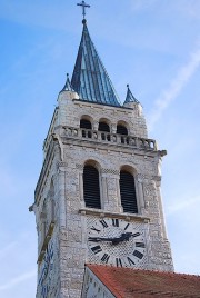 Clocher de l'église catholique de 1913, Romanshorn. Cliché personnel (automne 2012)