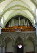 Vue du grand orgue Kuhn (1949) de l'église de Lungern. Cliché personnel (mai 2013)