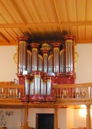 Vue de l'orgue Kuhn de l'église de Kirchberg. Cliché personnel (juillet 2012)