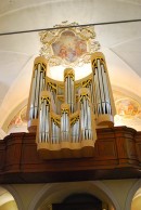 Vue de l'orgue Mascioni de l'église S.Maria Assunta, Giubiasco. Cliché personnel (sept. 2013)