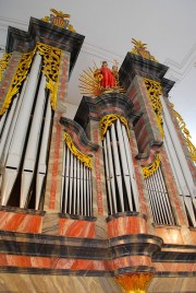 Vue de la Montre de l'orgue en tribune. Cliché personnel