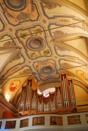 Voûtes peintes et orgue. Cliché personnel privé