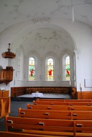 Vue de la nef de cette église d'Ennenda. Cliché personnel (07. 2014)