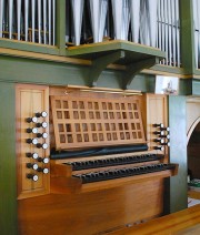 Vue de la console de l'orgue. Cliché personnel