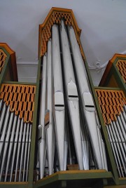 Vue rapprochée de la tourelle centrale du buffet d'orgue. Cliché personnel