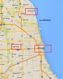 Situation géographique d'Evanston. Source: www.google.ch/