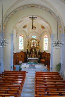 Nef et choeur depuis la première tribune, sous l'orgue. Cliché personnel