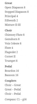 Composition de l'orgue tirée du site du facteur