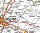 Carte de la région Budrio (Bologne): ci-dessous, à droite