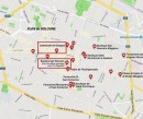 Plan de la ville et édifices religieux. Source: google.ch