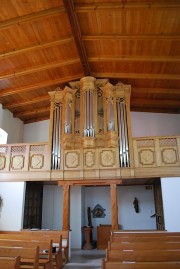 Vue de l'orgue Cattiaux à Beurnevésin. Cliché personnel, 07.2019